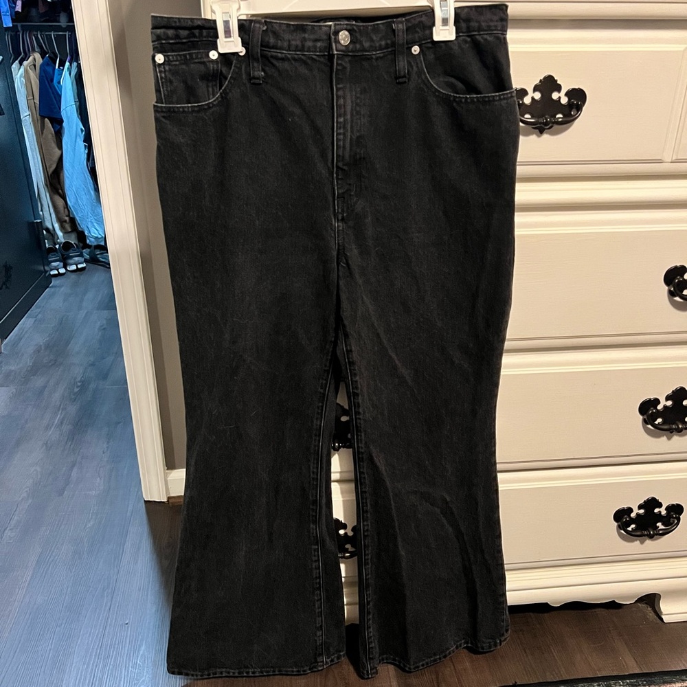 Madewell Black Flare Wide-Leg Jeans